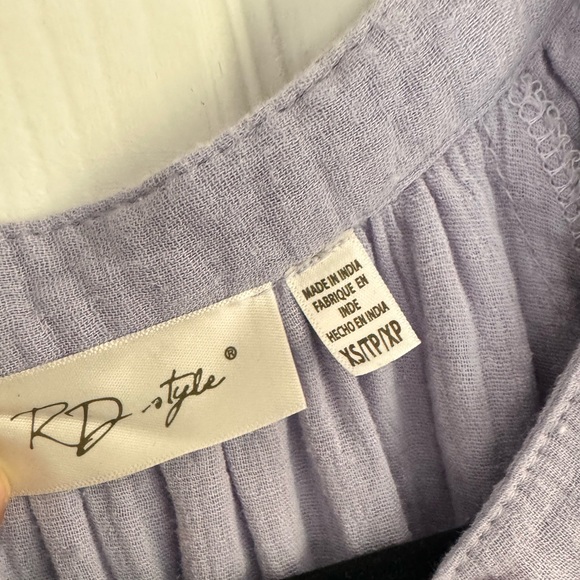 Lavender Cap sleeve Muslin button down dress - Picture 5 of 5